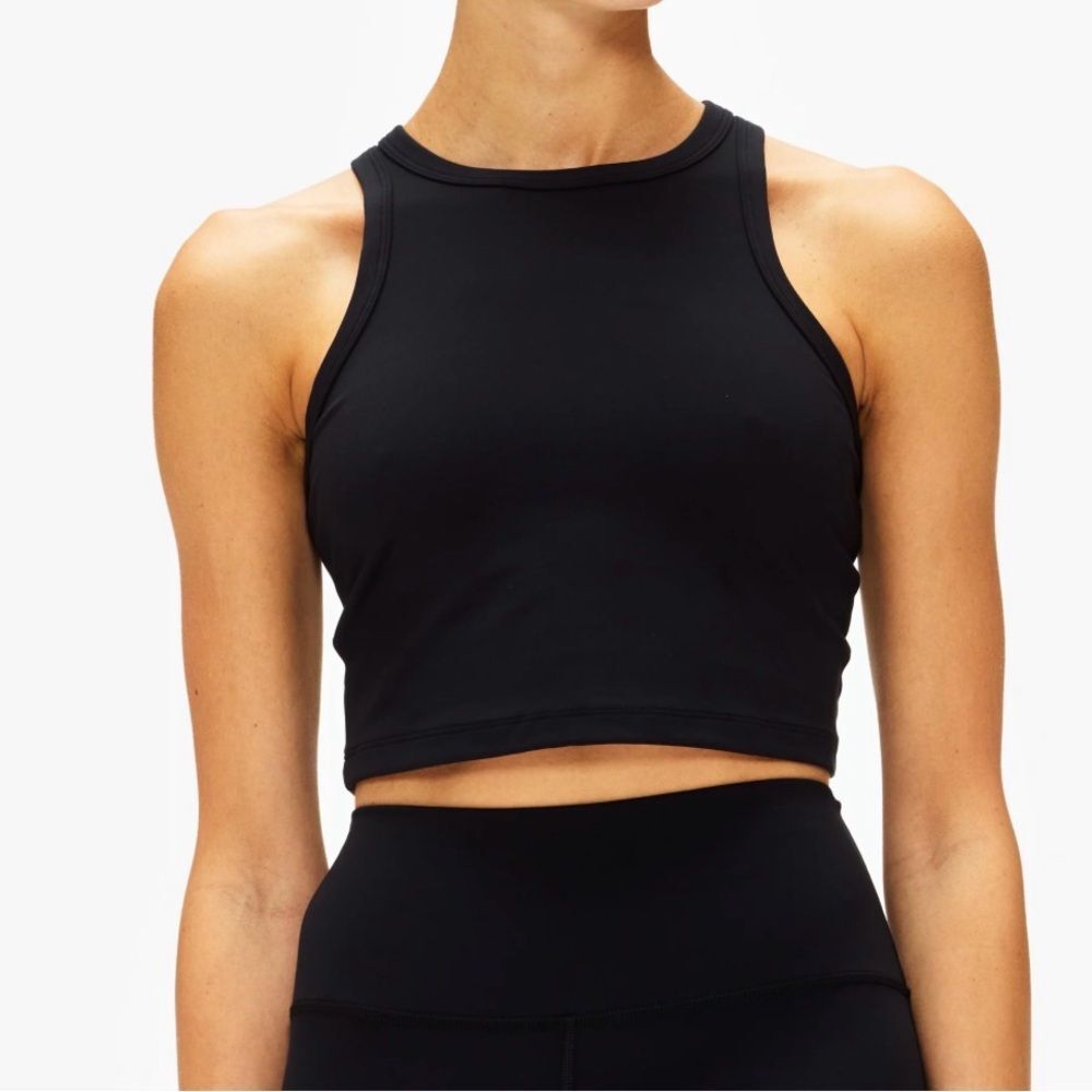165 Spiritual Gangster. Women's Black Sleeveless Crop Top